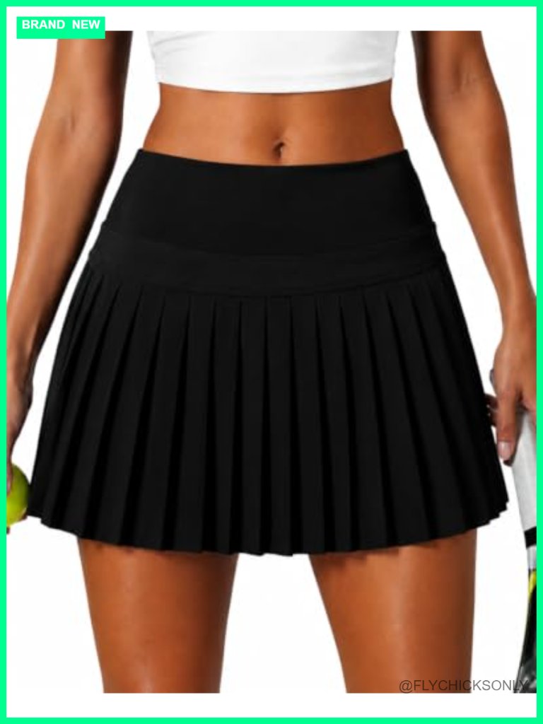 Pleated Tennis Skort For Women High Waisted With Pockets Athletic Golf Skirt